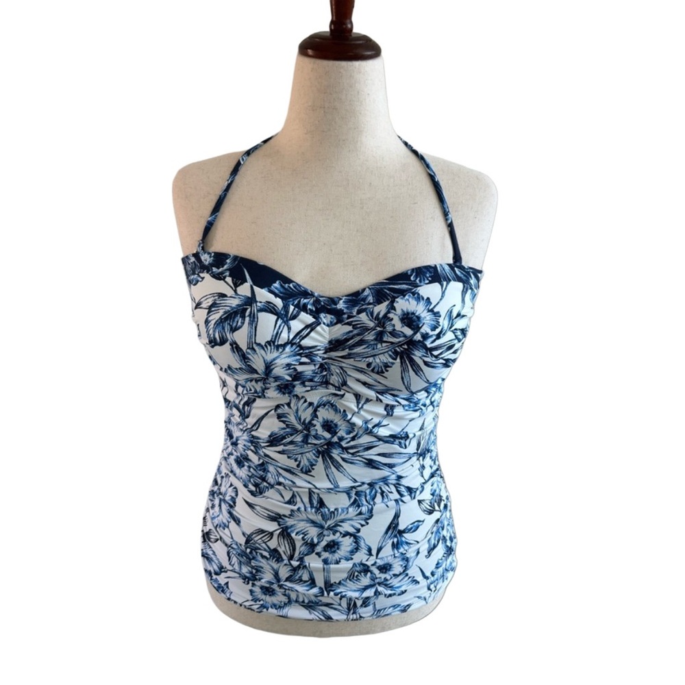 Tommy Bahama- Floral Blue Tankini Top- fits 8/10